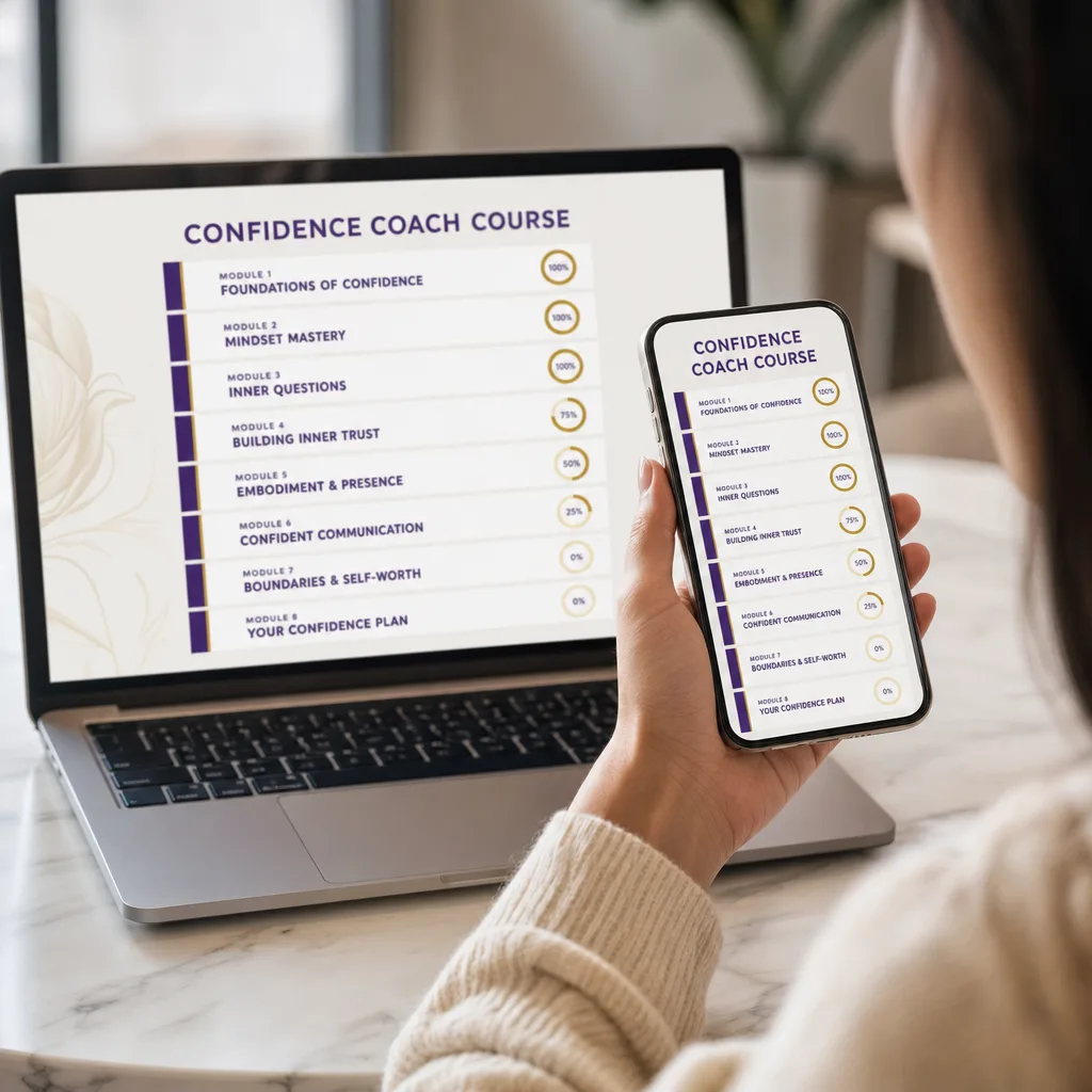 The complete course: 8 modules and 42 lessons in the Aplomb platform