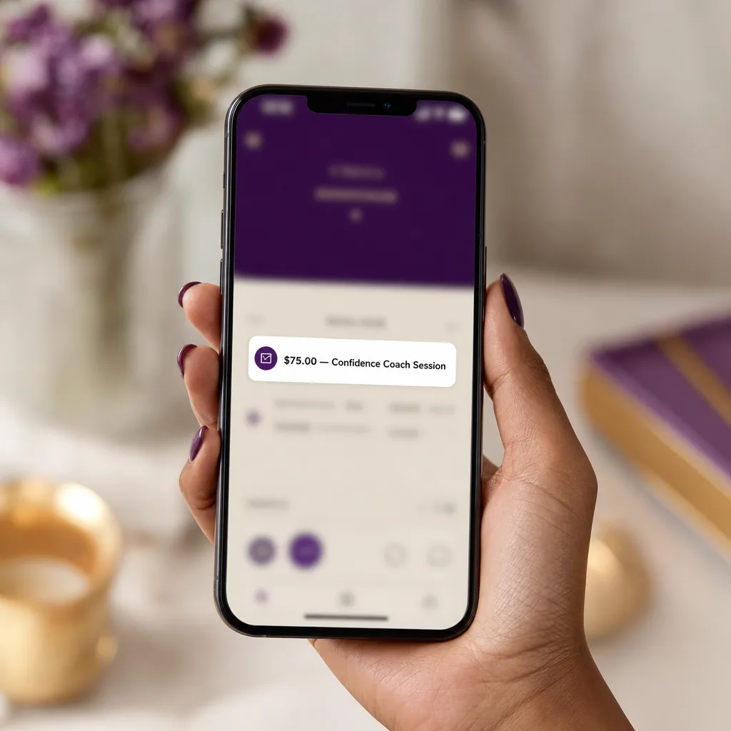 Your first paid session: payment received on the reader's phone